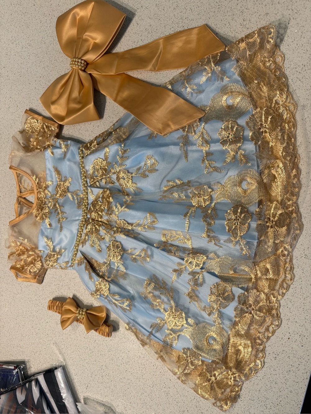 Dress size 9 months baby girl 9-12 months months blue wedding special occasion - Picture 6 of 7